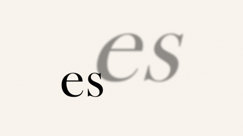 Das kleine Wort „es“ wirft einen übergroßen Schatten als Symbol für seine große sprachliche Wirkung.